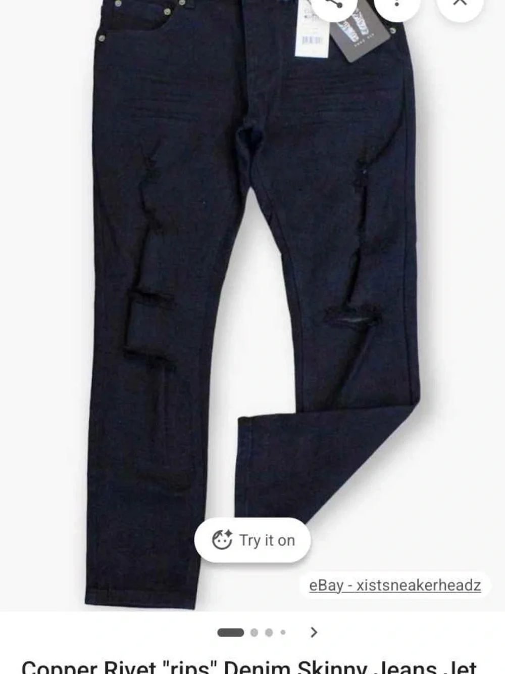 Copper Rivet Men’s Black Jeans Slim Fit 30/32